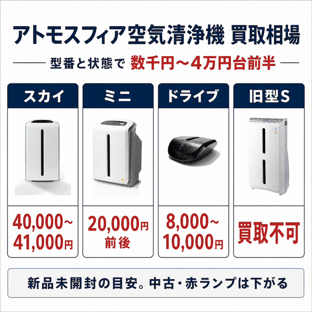 アトモスフィア空気清浄機の買取相場